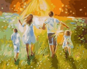 Картина по номерам Paintboy PK 36001 Летняя прогулка с семьей 40x50 см