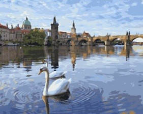 Картина по номерам Paintboy GX 32610 Городские лебеди 40x50 см