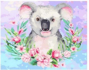 Картина по номерам Paintboy PK 68039 Цветочная коала 40х50 см
