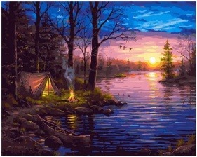 Картина по номерам Paintboy PK 68086 Ночлег у реки 40х50 см