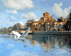 Картина по номерам Paintboy GX 27495 Лебедь у замка 40x50 см