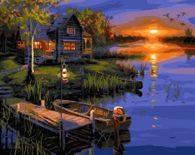 Картина по номерам Paintboy GX 5853 Вечер на озере 40x50 см