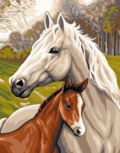 Картина по номерам Paintboy GX 33101 Лошадь и жеребенок 40x50 см