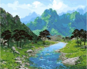 Картина по номерам Paintboy GX 25599 Каменистая река в ущелье 40x50 см