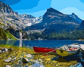 Картина по номерам Paintboy PK 33035 Лодка на горном озере 40x50 см