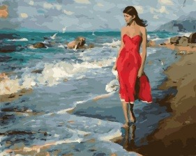 Картина по номерам Paintboy GX 22239 В алом по берегу 40x50 см