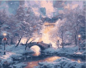 Картина по номерам Paintboy GX 22104 Зимний мостик 40x50 см