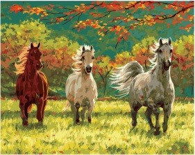 Картина по номерам Paintboy GX 34226 Тройка лошадей на солнечной поляне 40x50 см