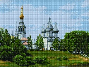 Алмазная мозаика EF 962 Монастырская тишина 30x40 см