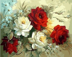 Картина по номерам Paintboy GX 4013 Розы и ромашки 40x50 см