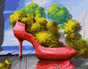 Картина по номерам Paintboy GX 30742 Клумба в туфле 40x50 см