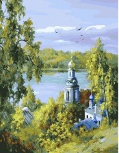 Картина по номерам Paintboy GX 23463 Храм на берегу озера 40x50 см