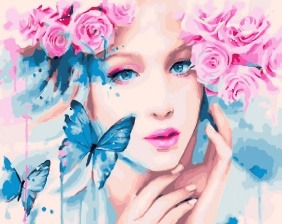 Картина по номерам Paintboy GX 30666 Девушка с бабочками 40x50 см