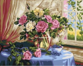 Картина по номерам Paintboy GX 22285 Розы и черника 40x50 см