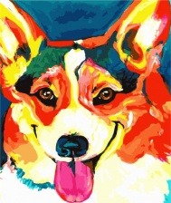 Картина по номерам Paintboy PK 38059 Счастливый корги 40x50 см