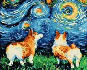 Картина по номерам Paintboy PK 38034 Красочные корги 40x50 см