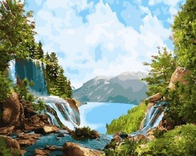 Картина по номерам Paintboy GX 31623 Горные водопады 40x50 см