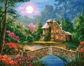 Картина по номерам Paintboy GX 27360 Лунный сад 40x50 см