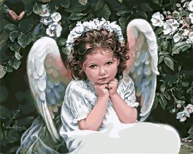 Картина по номерам Paintboy GX 8600 Ангел в белом 40x50 см