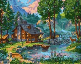 Картина по номерам Paintboy GX 27365 Домик у речки 40x50 см