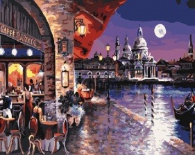 Картина по номерам Paintboy GX 7620 Ночное кафе Венеции 40x50 см