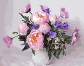 Картина по номерам Paintboy GX 25805 Пионы в вазе 40x50 см