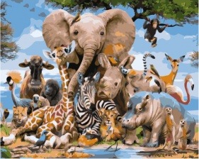 Картина по номерам Paintboy GX 34487 Разнообразие животного мира 40x50 см