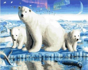 Картина по номерам Paintboy GX 36229 Полярная медведица с потомством 40х50 см
