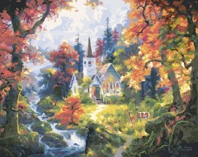 Картина по номерам Paintboy GX 31560 Домик у горного ручья 40x50 см