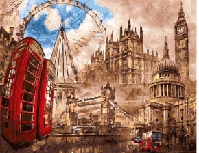 Картина по номерам Paintboy GX 29946 В круговороте Лондона 40x50 см
