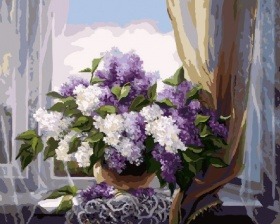 Картина по номерам Paintboy GX 8260 Сирень на окне 40x50 см