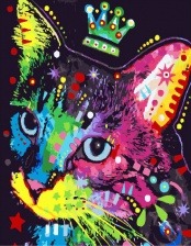 Картина по номерам Paintboy GX 30352 Разноцветный кот с короной 40x50 см