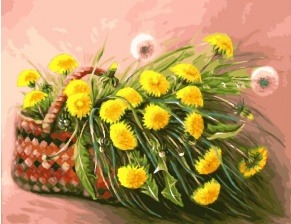 Картина по номерам Paintboy PK 22063 (GX 27651) Одуванчики в корзинке 40x50 см