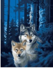 Картина по номерам Paintboy GX 28852 Ночные волки 40x50 см