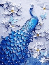 Картина по номерам Paintboy GX 28243 Синий павлин 40x50 см