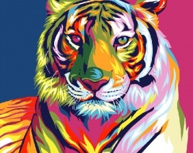Картина по номерам Paintboy GX 9203 Радужный тигр 40x50 см