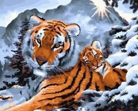 Картина по номерам Paintboy GX 26008 Тигр в горах 40x50 см