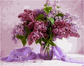 Картина по номерам Paintboy GX 34024 Букет сирени с листьями 40x50 см