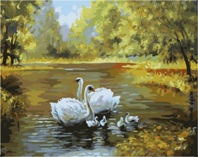 Картина по номерам Paintboy G 312 Лебединое семейство 40x50 см