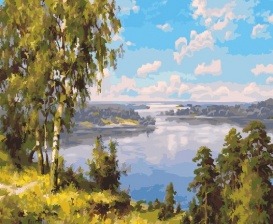 Картина по номерам Paintboy GX 24679 Березка у реки 40x50 см