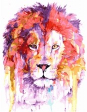 Картина по номерам Paintboy PK 30032 Акварельный лев 40x50 см