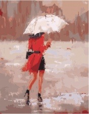 Картина по номерам Paintboy GX 34096 Девушка под дождем 40x50 см