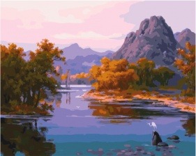 Картина по номерам Paintboy PK 45085 Осенний закат у горной реки 40х50 см