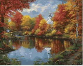 Картина по номерам Paintboy GX 29580 Осенний пруд 40x50 см
