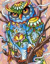 Картина по номерам Paintboy GX 28418 Цветной филин 40x50 см