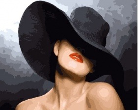 Картина по номерам Paintboy PK 18093 (GX 26722) В черной шляпе 40х50 см