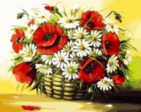 Картина по номерам Paintboy GX 9473 Ромашки с маками 40x50 см