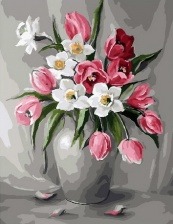 Картина по номерам Paintboy PK 33089 Нарциссы и тюльпаны 40x50 см