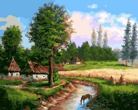 Картина по номерам Paintboy GX 22494 Деревенский пейзаж 40x50 см