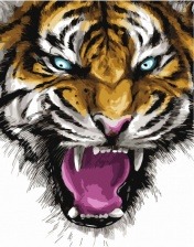Картина по номерам Paintboy GX 32681 Ярость тигра 40х50 см